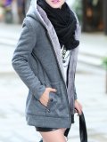 Spandex H-line Buttoned Casual Plus Size Coat