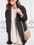 Solid Zipper Long Sleeve Stand-Up Neck Coats