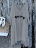 Half Sleeve V Neck Shirts & Tops