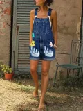 Floral Casual Sleeveless Pants