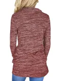 Cowl Neck Long Sleeve Spandex Pockets Women Clothing