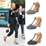 Summer Adjustable Buckle Chunky Heel Shoes