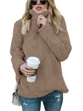 Turtleneck Solid Fleece Warm Hoodie