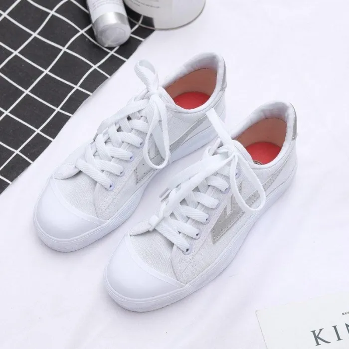 Women Plus Size Lace-up Canvas Flat Heel Daily Spring/Fall Flats