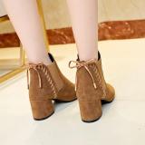 Women Chunky Heel Back Lace-up Suede Spring/Fall Daily Boots