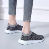 Comfy Summer Flyknit Fabric Flat Heel Sneakers Athletic Casual Shoes