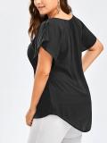Plus Size Flare Sleeve Lace Blouse