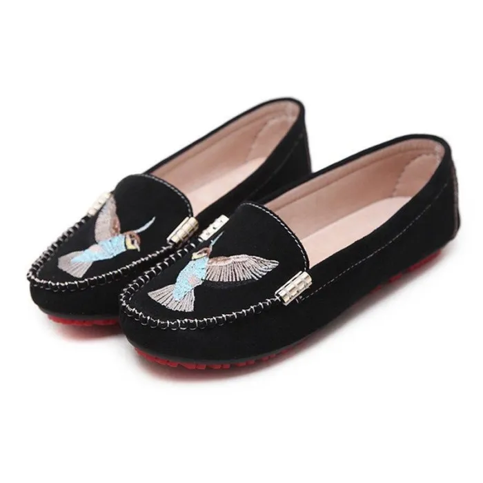 Women Artificial Suede Flats Casual Comfort Slip On Shoes