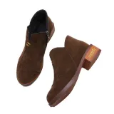 Womens Flocking Zipper Daily Chunky Heel Boots