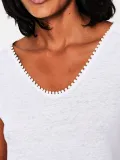 Short Sleeve Plain Casual V Neck Shirts & Tops