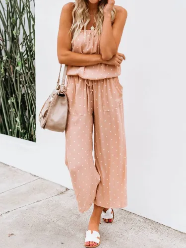Casual Off Shoulder Cotton-Blend One-Pieces