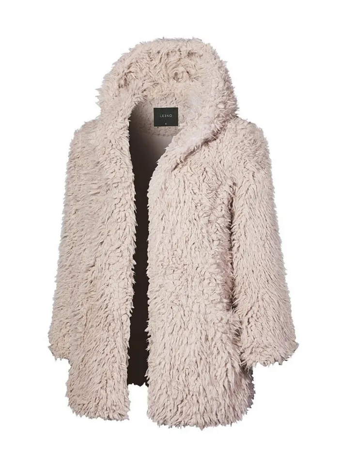Women Faux Fur Fuzzy Fluffy Sherpa Coat Teddy Bear Coats With Hoodie