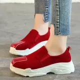 Women Round Toe Sneakers Casual Comfort Slip On Shoes