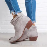 Women Low Heel Ankle Booties Comfort Plus Size