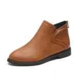 Women Artificial Leather Booties Casual Comfort Zipper Shoes