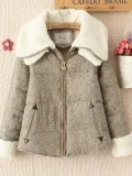 Double Lapel Long Sleeve Cotton Pockets Outdoor Coat