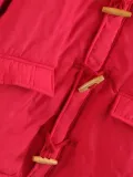 Horn Button Long Sleeve Cotton Quilted Coat
