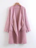 Camel Solid Casual Quilted Coat