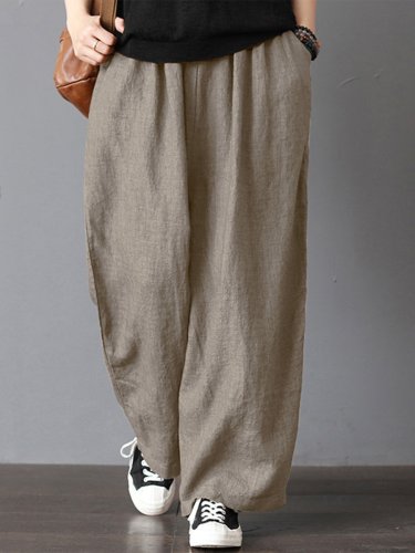 Casual Solid Loose Pants