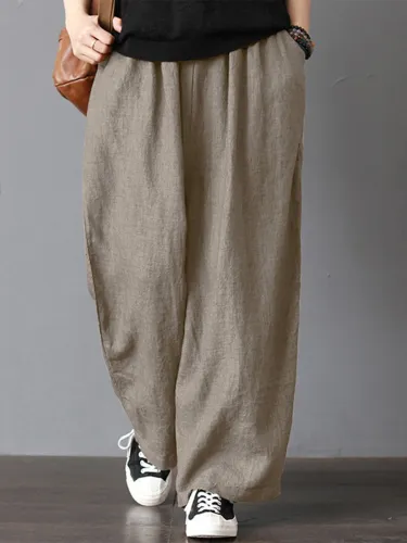 Casual Solid Loose Pants