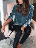 Women Casual Long Sleeve Lapel Blouse