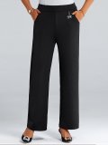 Plus Size Women Plain Casual Pants