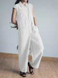 Casual Short Sleeve Plus Size Jumpsuits With Pockets