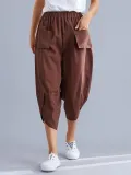 Plus Size Women Plain Casual Pants