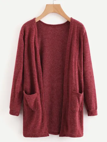 Long Sleeve Knitted Casual Solid Cotton Cardigan
