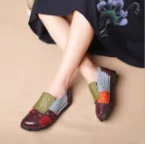 Colorful Genuine Leather Color Block Low Heel Daily Spring/Fall Loafers