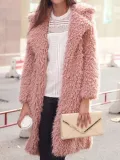 H-line Plain Long Sleeve Casual Coat