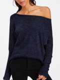 Solid Sexy Polyester Paneled Blouse