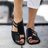 Women PU Sandals Casual Slip On Plus Size Shoes