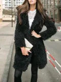 H-line Plain Long Sleeve Casual Coat