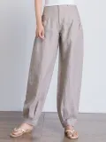 Linen Casual Plain Pants