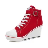 Women Korean Style Canvas Wedge Heel Casual Big Size Shoes