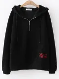 Sweet Appliqued Hoodie Long Sleeve Hoodies