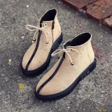 Women Flocking Booties Casual Comfort Zipper Shoes
