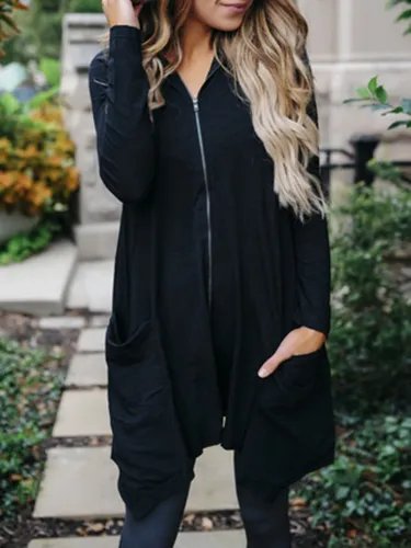 Long Sleeve Casual Asymmetric Plus Size Hoodies