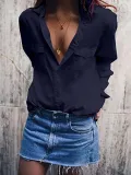 Shirt Collar Cotton Long Sleeve Casual Blouses&shirts
