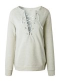 2019 Womens Fall/Autumn Sweatshirts Plain Casual Eyelet V Neck
