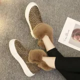 Women Casual Leopard Boots Zipper Shoes