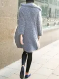 H-line Plain Long Sleeve Casual Coat