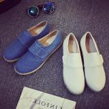 Blue Flat Heel Plus Size Spring/Fall Daily Canvas Magic Tape Flats