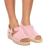 Women Arc Suede Espadrille Wedge Sandals