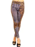 Patchwork Leopard Print Casual Knitted Paneled Pants