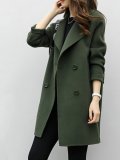 Long Sleeve Solid H-line Pea Coat