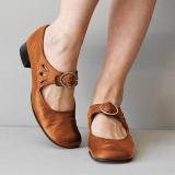 Mary Janes Blue Summer Low Heel Vintage  Women Shoes