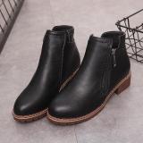 Women PU Booties Casual Comfort Zipper Shoes