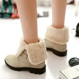 Womens Casual Round Toe Pu Snow Boots